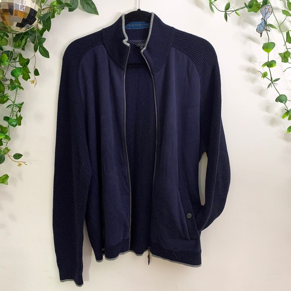 Ted Baker Other - Ted‎ Baker Men's Navy Wool Blend Funnel Neck Jacket